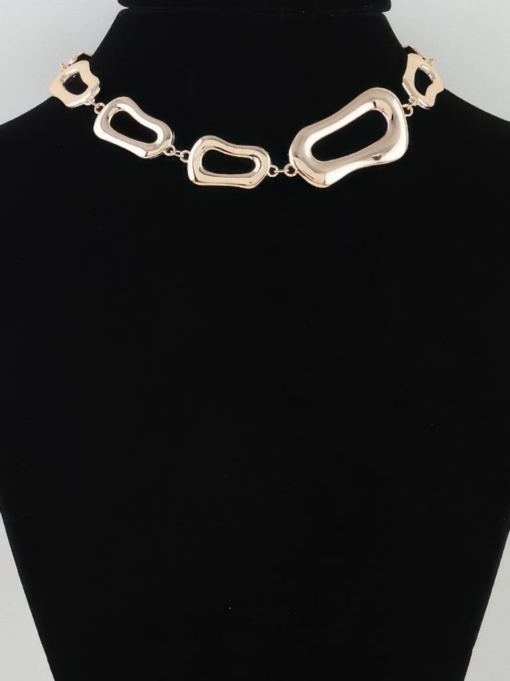 Polished Abstract Link Chain Choker Necklace